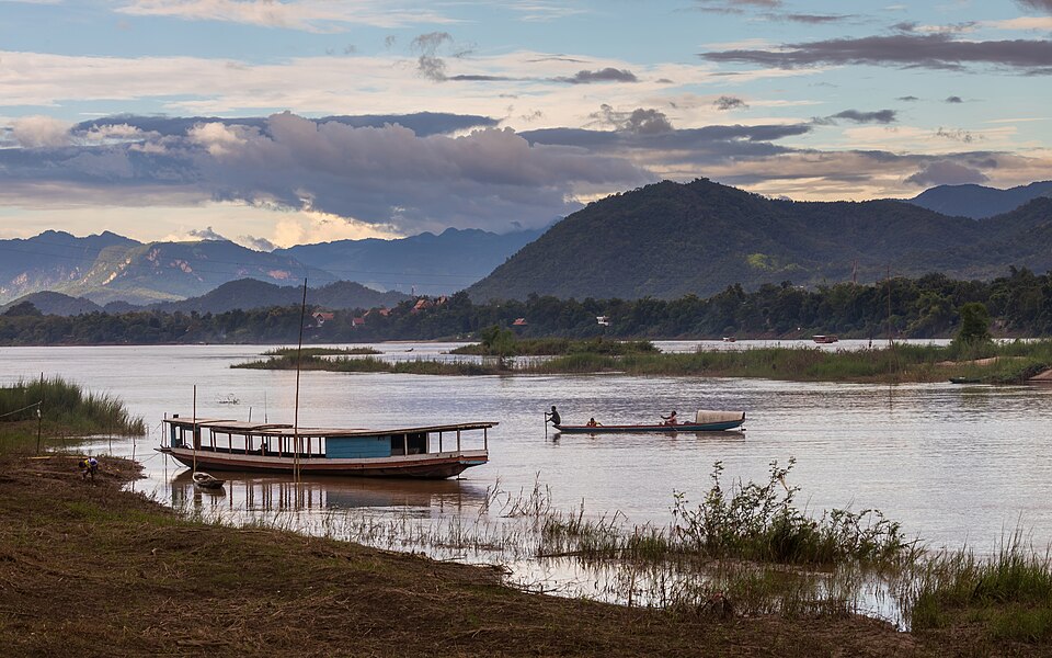 Fishermen on the Mekong river at first light